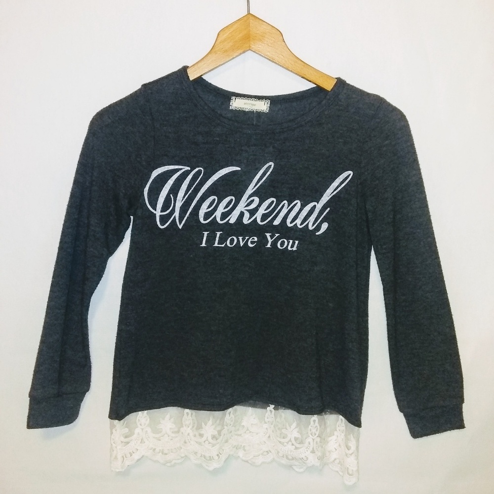 NWT Soprano Weekend Love Lace Sweater Top Shirt